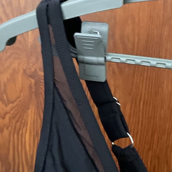 Cupshe Swimsuit Women's 3X Black One Piece Striped Beachy NWT Mesh Accent - Picture 4 of 10